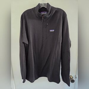 Patagonia Sweater Men XL Black R1 Regulator Fleece Pullover Half Zip Polartec